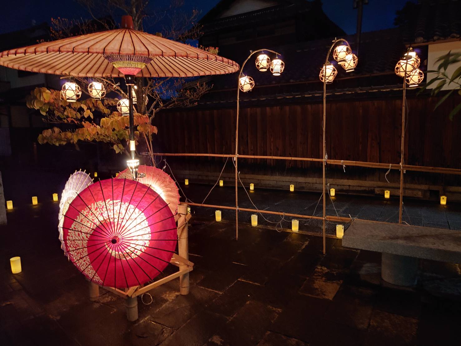 八幡堀まつりでの灯りデコレーション