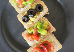 丁字麩のブルスケッタ 鯖カレー