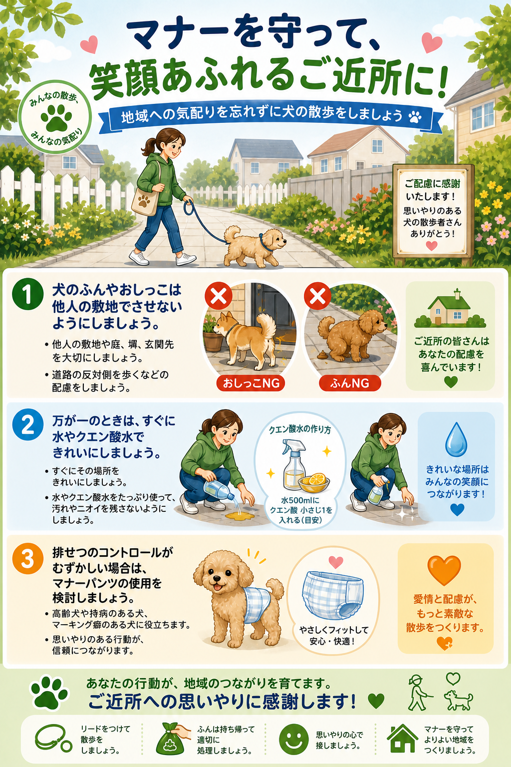 犬の散歩ポスター(日本語)