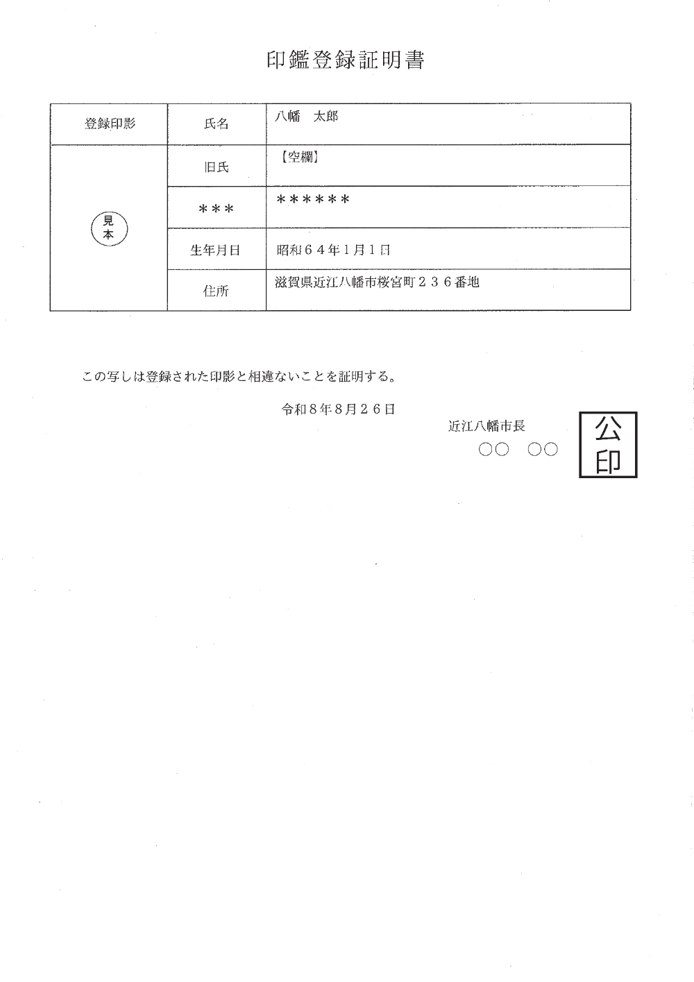 印鑑証明書