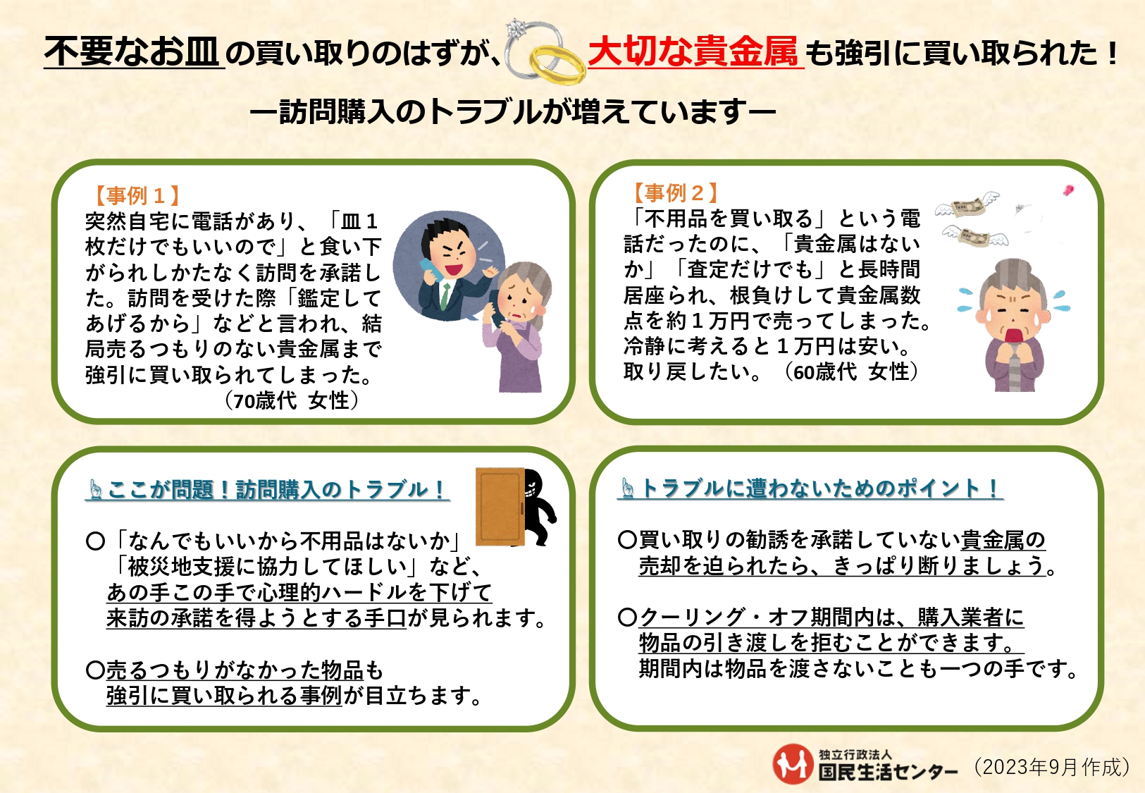 訪問購入のトラブル
