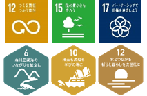 SDGsゴール12、15、17、MLGsゴール6、10、12