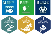 SDGsゴール14、15、17、MLGsゴール6、10、13
