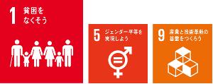SDGsロゴ1、5、9