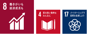 SDGsロゴ8、4、17