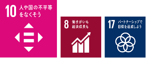 SDGsロゴ10、8、17