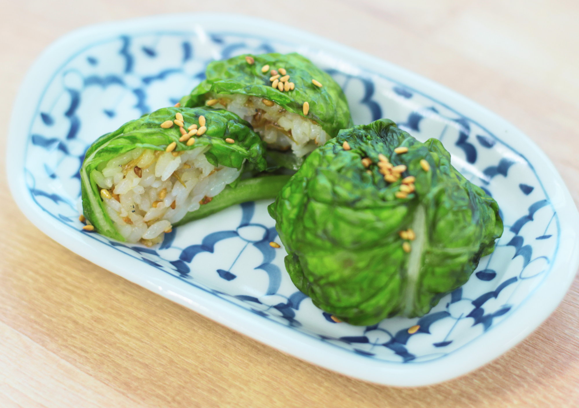 うろりの佃煮で韓国風青菜巻きおにぎり