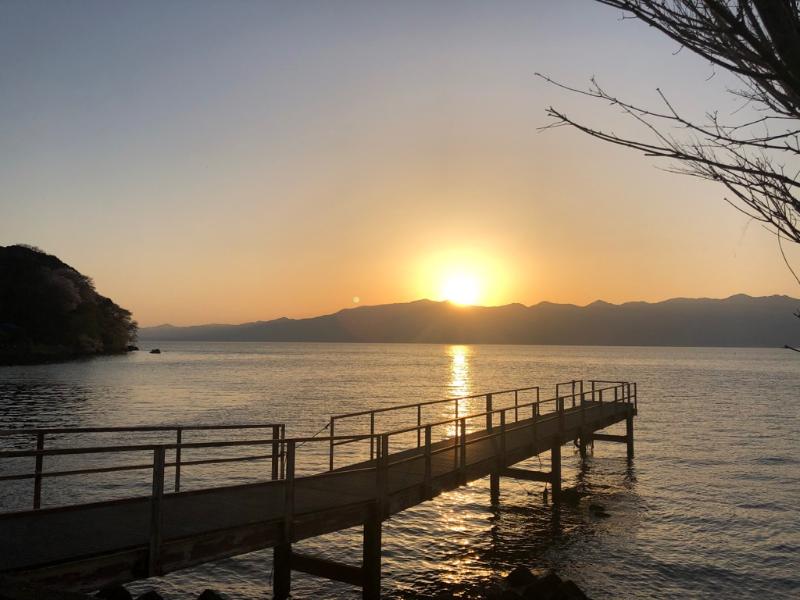 桟橋からの夕日