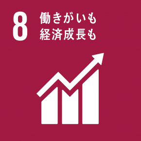 SDGs2目標8のマーク:働きがいも経済成長も