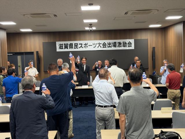 県民スポーツ大会激励会での徳永市長