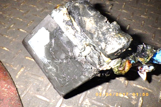 発火原因となったリチウムイオン電池内臓掃除機の写真