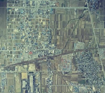 昭和54年の近江八幡市の市街地の航空写真