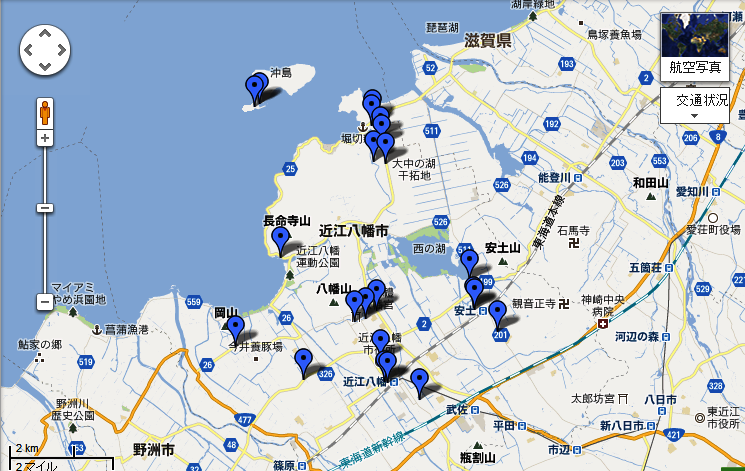 近江八幡市 水産物直売所詳細マップの地図画像